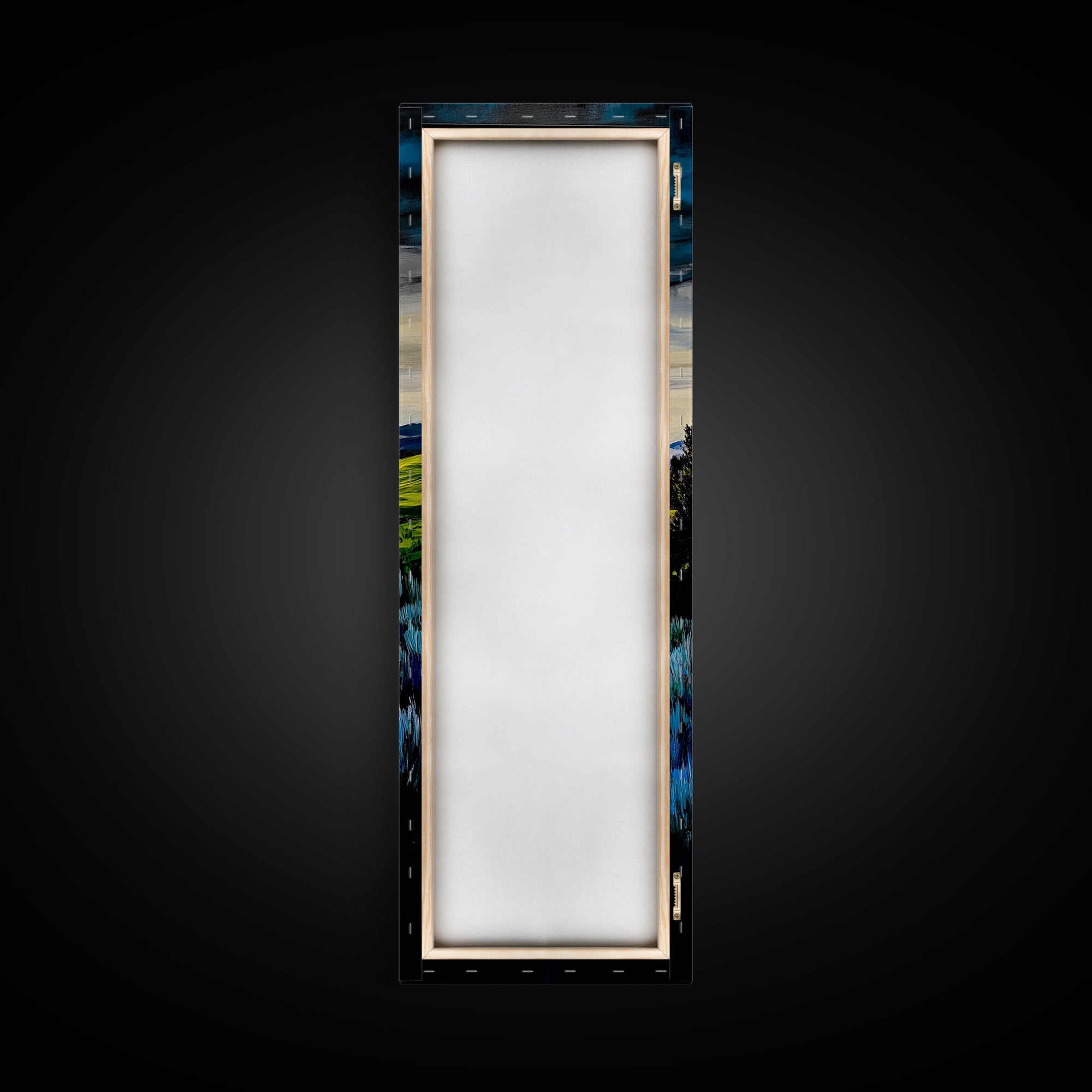 Rolling Hills, Blue and Green Landscape Art, Farmhouse Wall Decor, Modern Countryside Painting, Living Room or Office Art, Canvas Print