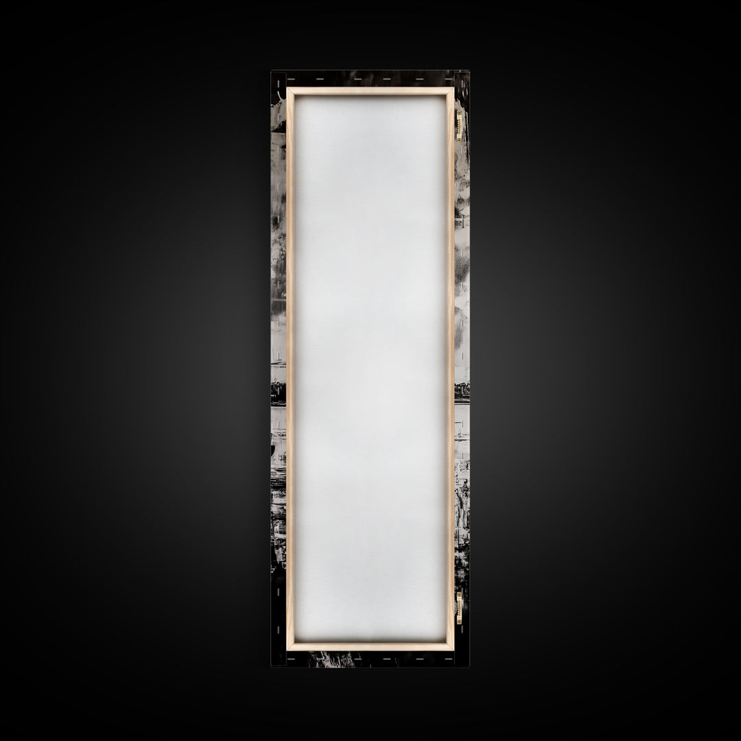 Black and White Sailboat, Nautical Wall Art, Minimalist Seascape Painting, Coastal Home Decor, Office or Bedroom Art, Framed Canvas Print