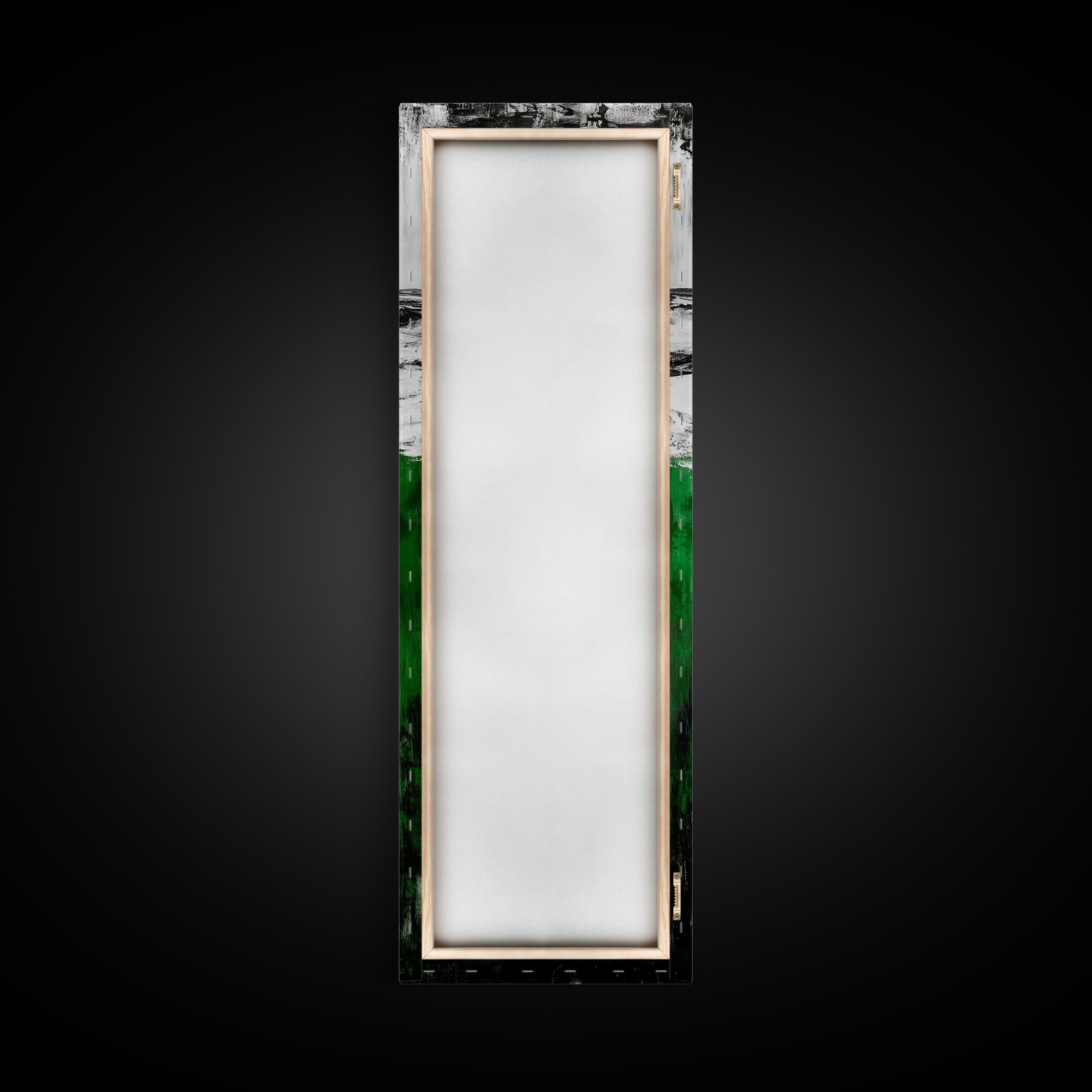 Abstract Ocean, Surreal Water, Green and Black, Framed Canvas Print, Coastal Minimalist Art, Modern Beach Wall Decor, Office Art