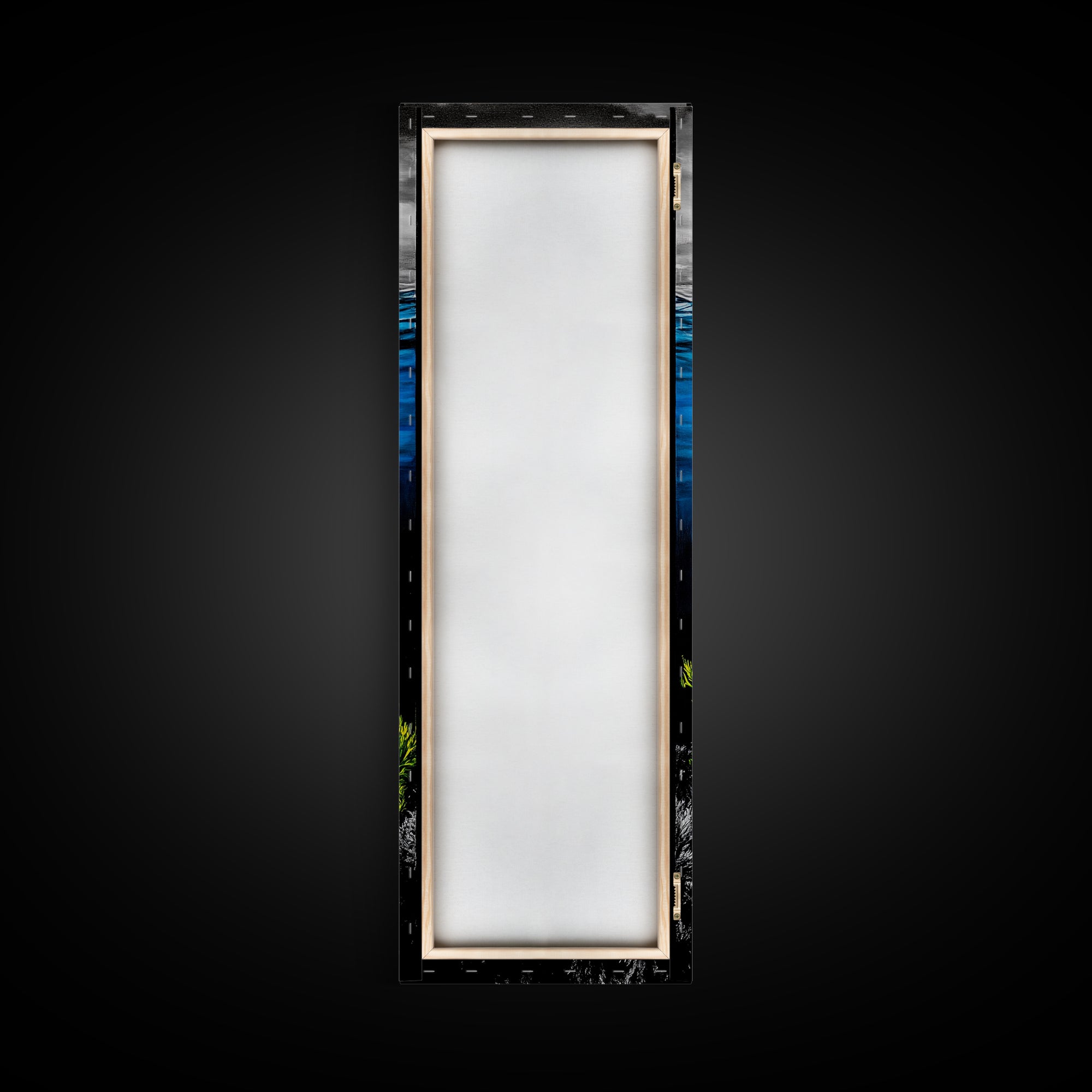 Deep Sea, Blue Water, Ocean Waves, Underwater Scene, Framed Canvas Print, Nautical Wall Art, Bathroom Art, Coastal Home Decor