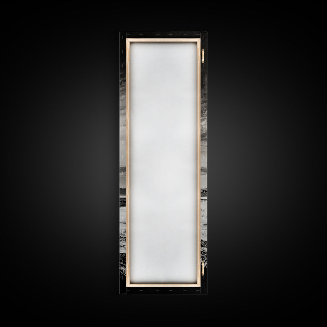 Coastal Waves, Black and White, Ocean Photography, Surf Art, Framed Canvas Print, Minimalist Decor, Beach House Wall Art