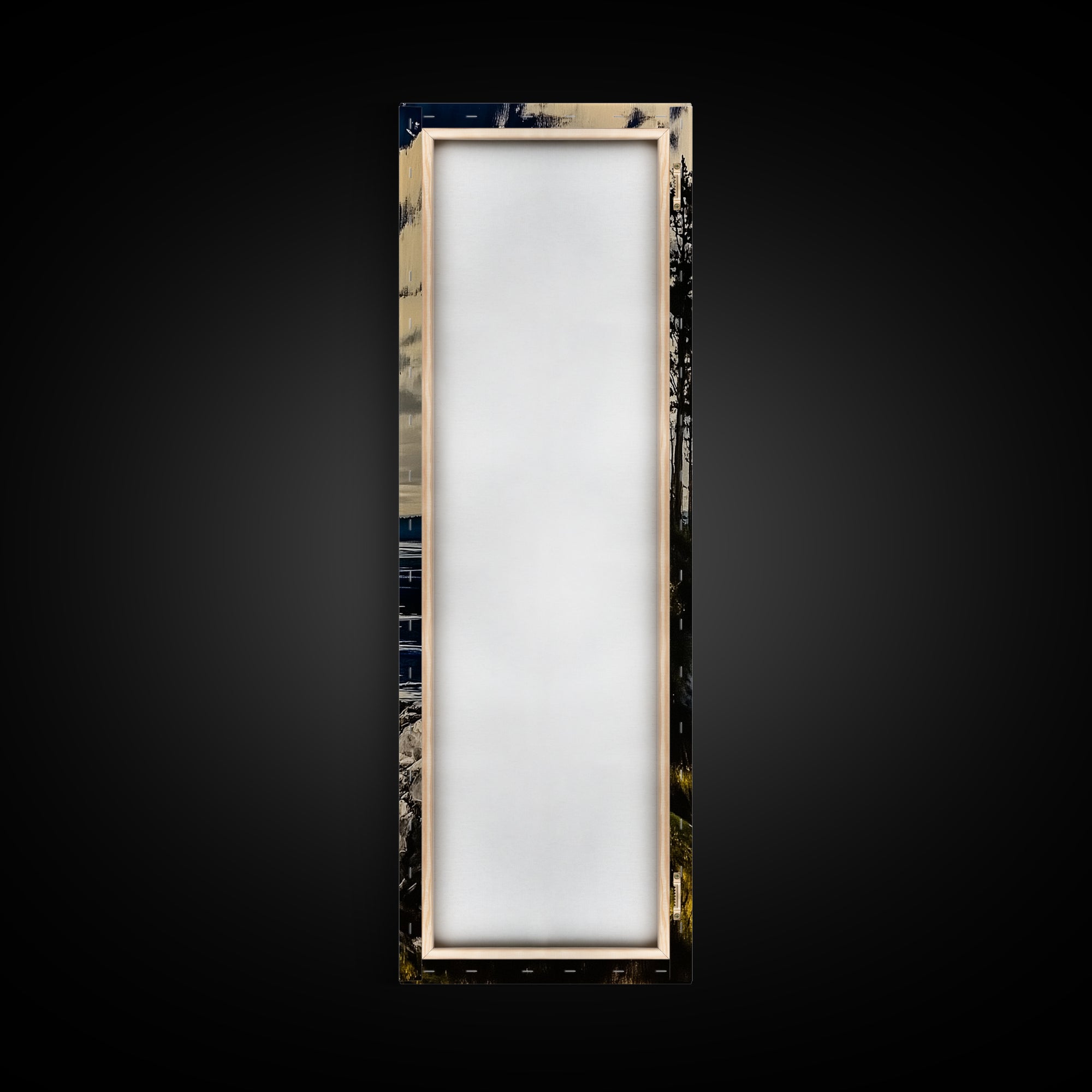 Cliffside View, Coastal Landscape, Nature Wall Art, Tranquil Seascape, Framed Canvas Print, Bedroom Wall Decor, Blue and Green Artwork