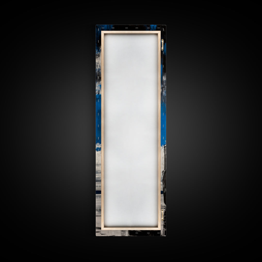 Abandoned Ship, Nautical Artwork, Abstract Seascape, Canvas Print, Coastal Wall Art, Blue Black Art, Living Room Decor, Ocean Painting