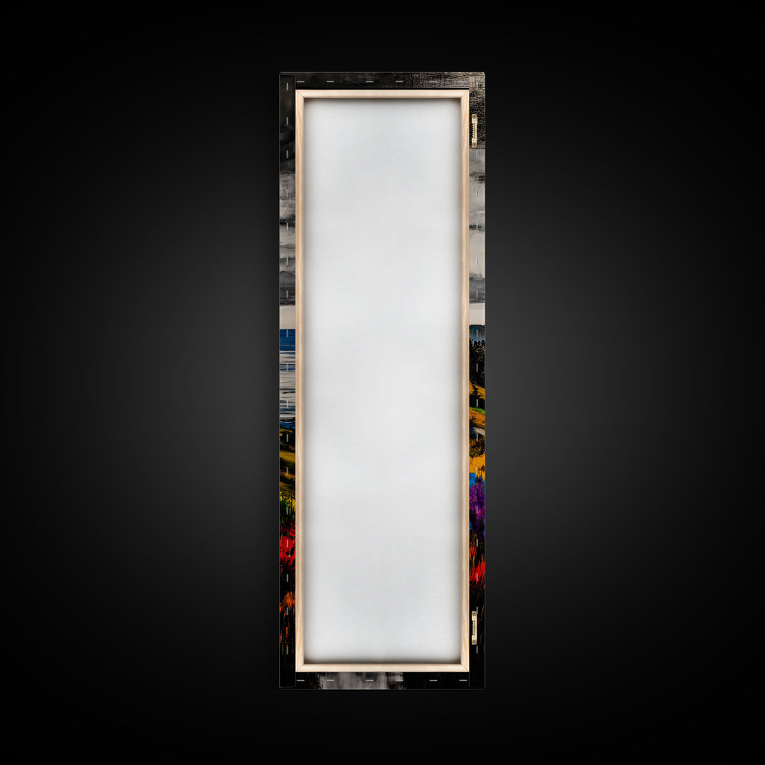 Coastal Path, Nature Landscape, Seaside Art, Framed Canvas Print, Ocean View Painting, Beach Wall Art, Blue Wall Art, Living Room Decor