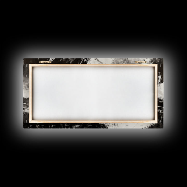 Country Road, Black and White, Minimalist, Framed Canvas Print, Rustic Landscape, Entryway Wall Art, Neutral Wall Decor, Farmhouse Style