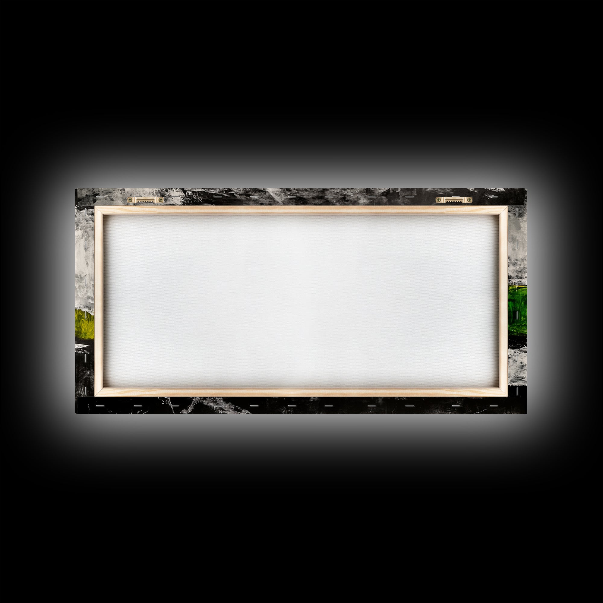 Abstract Expressionism, Black White Green, Dramatic Landscape, Framed Canvas Print, Modern Wall Art, Statement Artwork, Living Room Decor