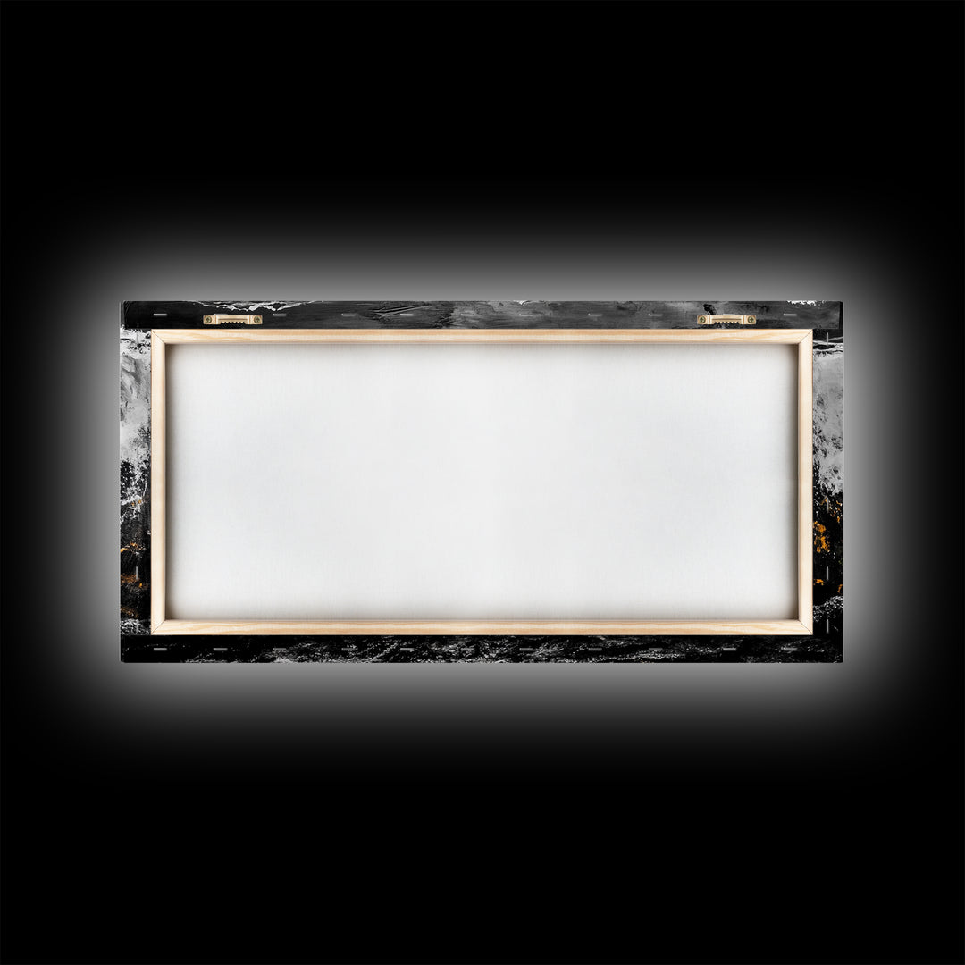 Crashing Waves, Ocean Foam, Textured Seascape, Black and White Art, Coastal Home Decor, Nautical Wall Art, Modern Art, Framed Canvas Print