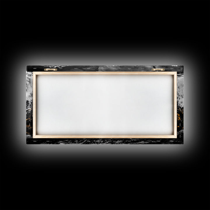 Crashing Waves, Ocean Foam, Textured Seascape, Black and White Art, Coastal Home Decor, Nautical Wall Art, Modern Art, Framed Canvas Print