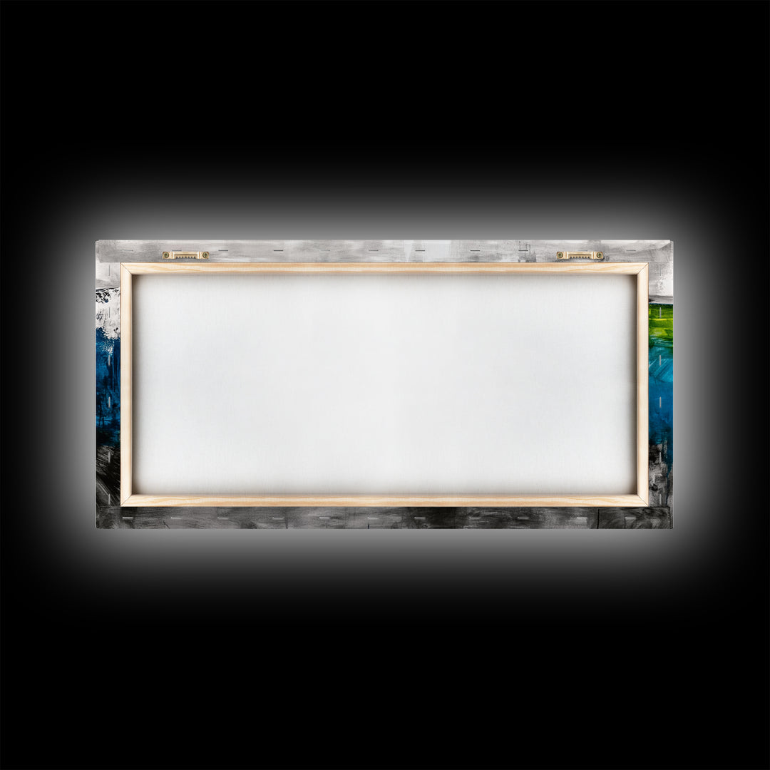 Abstract Ocean, Blue Wave, Coastal Art, Nautical Decor, Living Room Wall Art, Contemporary Seascape, Beach Theme, Framed Canvas Print