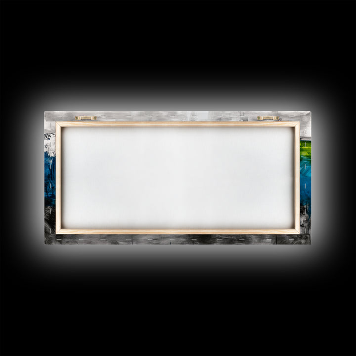 Abstract Ocean, Blue Wave, Coastal Art, Nautical Decor, Living Room Wall Art, Contemporary Seascape, Beach Theme, Framed Canvas Print