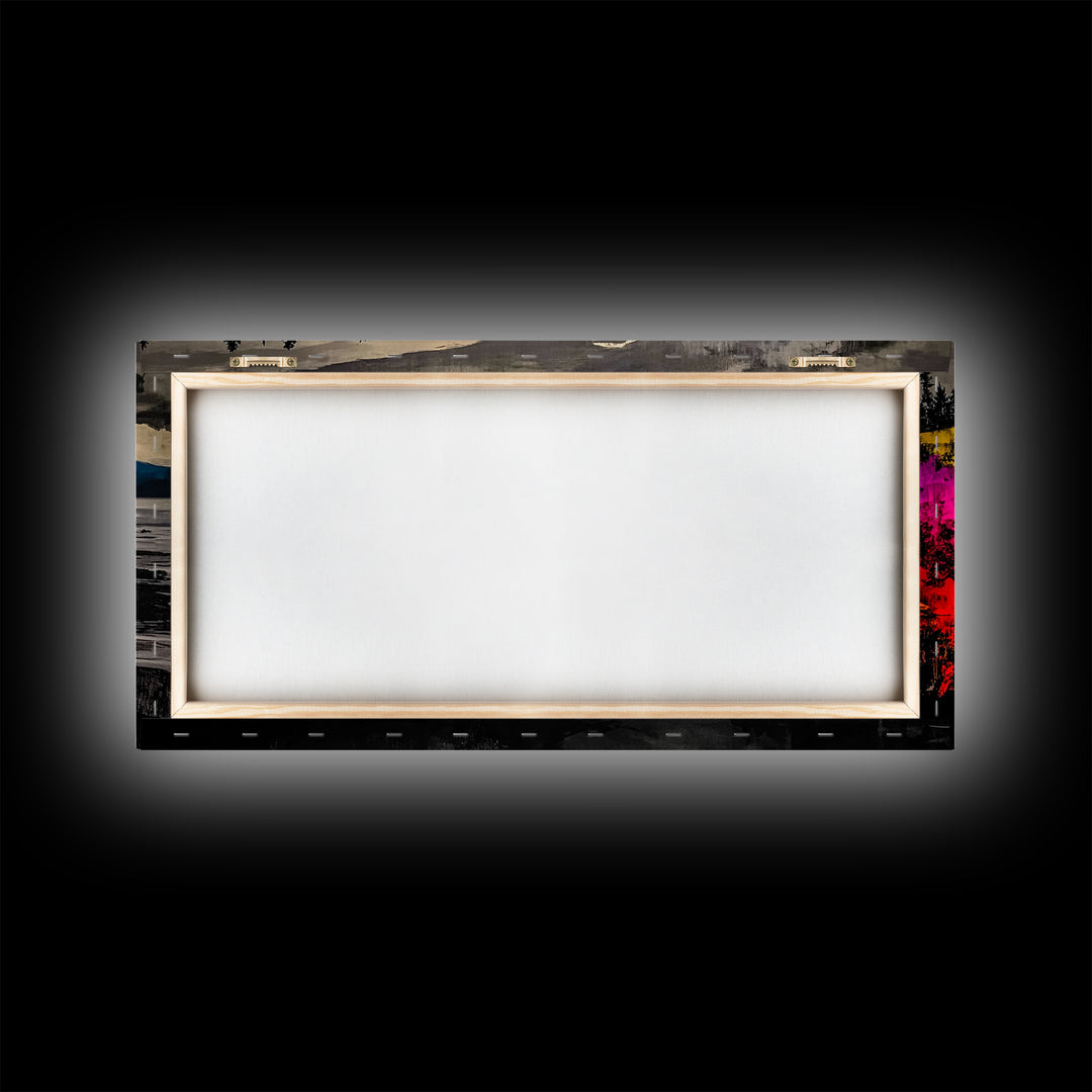 Coastal Sunset, Vibrant Ocean Art, Framed Canvas Print, Modern Landscape Painting, Beach Wall Art, Large Wall Decor, Living Room Art