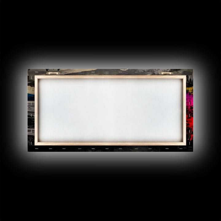 Coastal Sunset, Vibrant Ocean Art, Framed Canvas Print, Modern Landscape Painting, Beach Wall Art, Large Wall Decor, Living Room Art