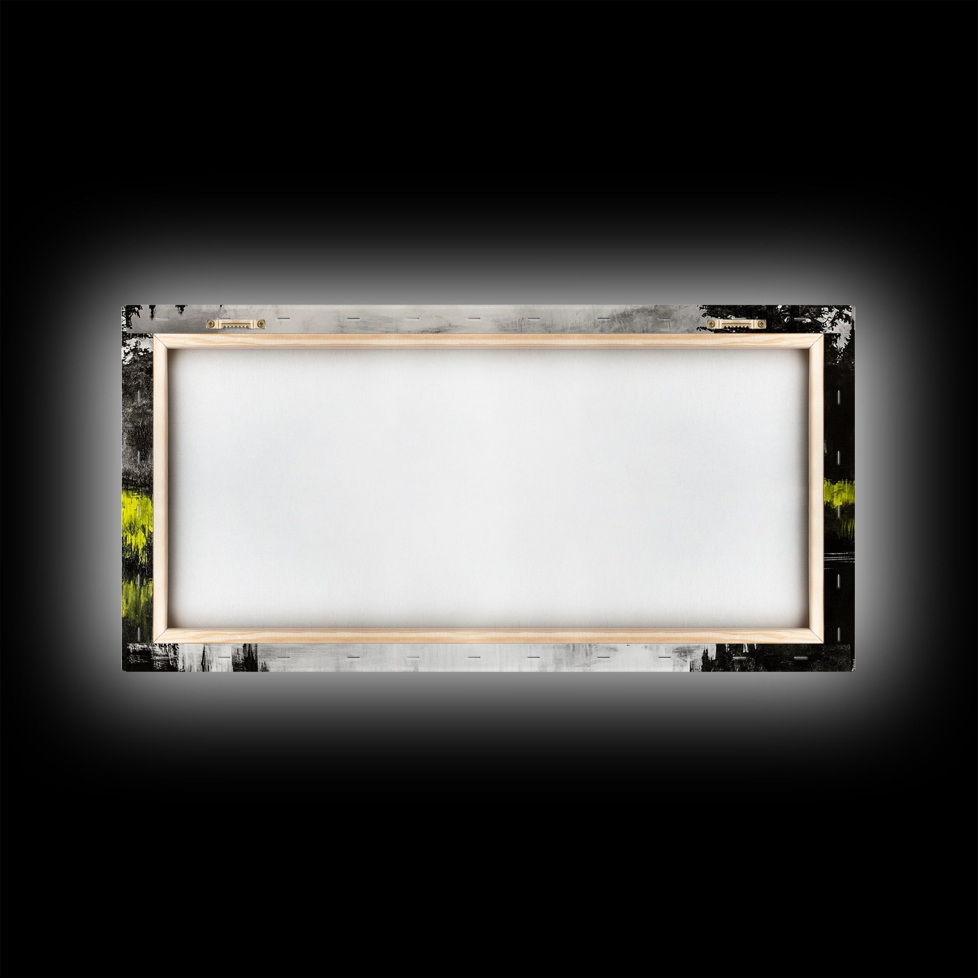 River Reflection, Minimalist Nature Art, Framed Canvas Print, Black and White Landscape, Modern Wall Decor, Office Wall Art