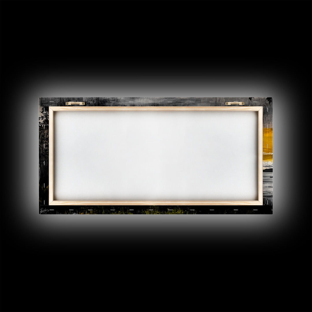 Coastal Landscape Print, Golden Sky Canvas Print, Dramatic Sunset Painting, Nature Wall Art, Living Room Artwork, Framed Canvas Print