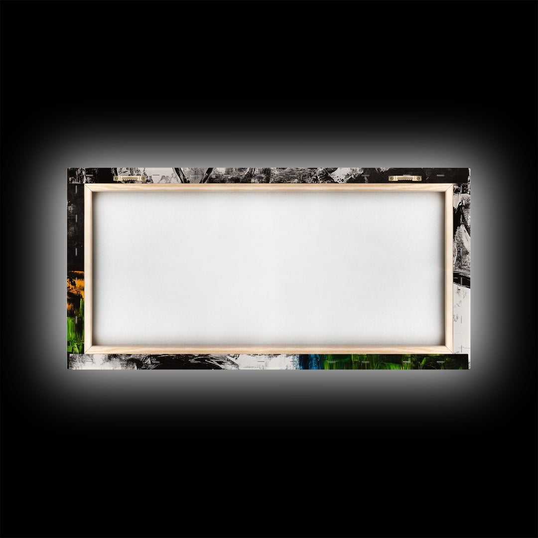 Abstract Kitchen Art, Black and White Canvas Print, Minimalist Artwork, Rustic Wall Decor, Unique Home Aesthetic, Framed Canvas Print