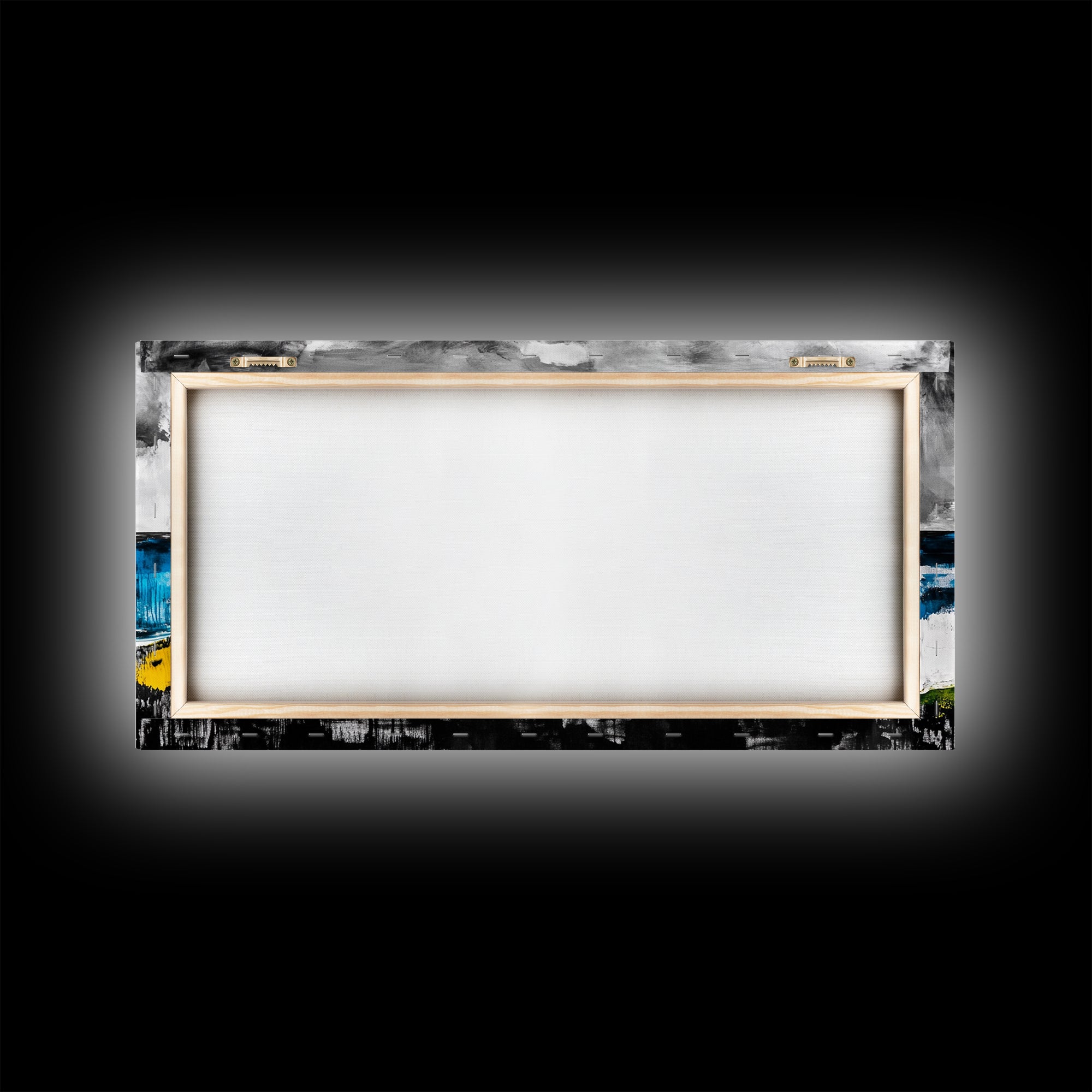 Abstract Coastal Art, Blue and Yellow Canvas Print, Modern Seascape Wall Decor, Ocean Painting, Living Room Artwork, Framed Canvas Print