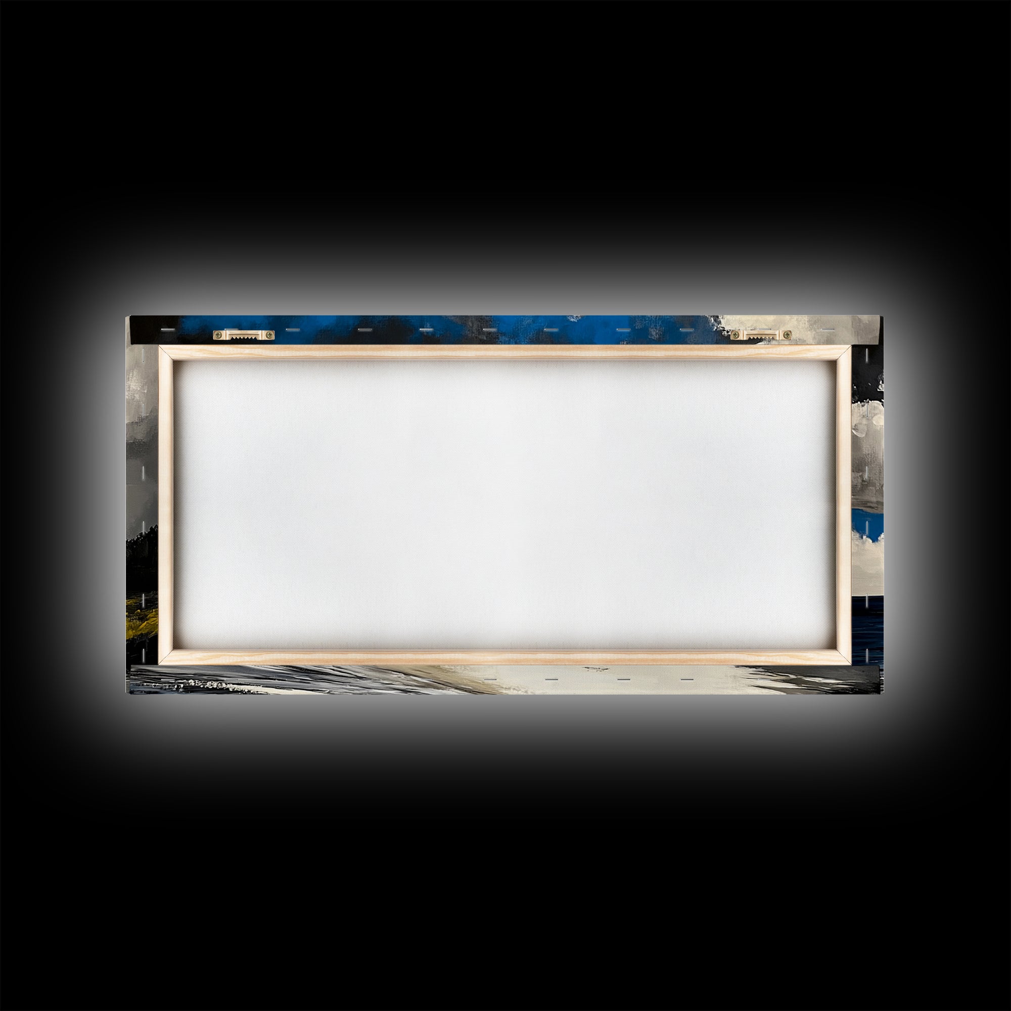 Dramatic Beach Scene, Blue Sky Canvas Print, Coastal Landscape Painting, Nature Wall Decor, Living Room Artwork, Framed Canvas Print