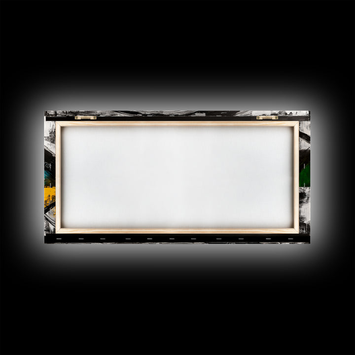 Abstract Ocean Waves, Energy, Framed Canvas Print, Modern Living Room Art, Coastal Decor, Blue Green Wall Art, Contemporary Art