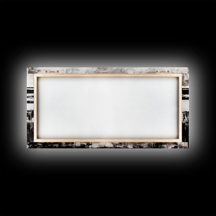 Coastal, Minimalist, Black and White, Framed Canvas Print, Ocean Sunset Wall Art, Beach House Decor, Nautical Artwork, Serene Seascape