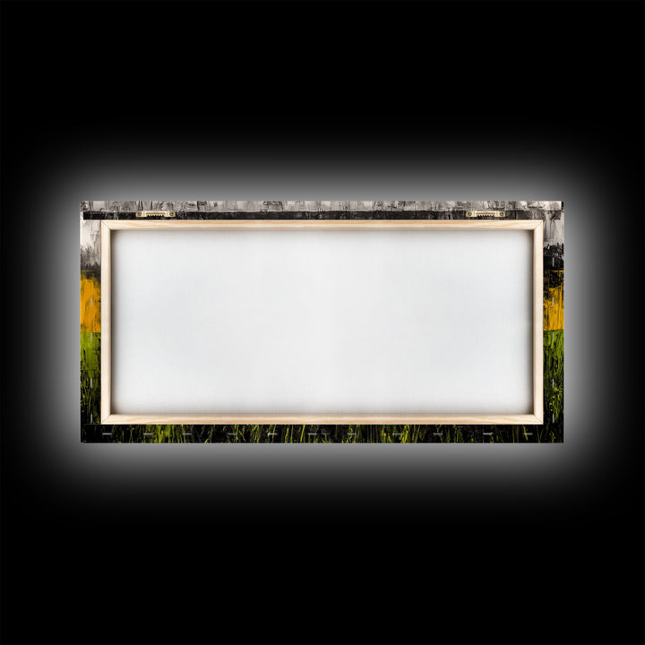 Abstract Horse, Farmhouse, Framed Canvas Print, Rustic Wall Art, Country Decor, Bold Yellow and Green, Large Wall Art, Equestrian Art