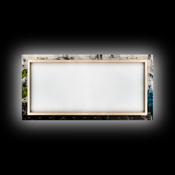 Abstract Brushstrokes, Green Blue, Modern Wall Art, Textured Painting, Large Canvas Print, Office Decor, Boho Aesthetic, Minimalist Art