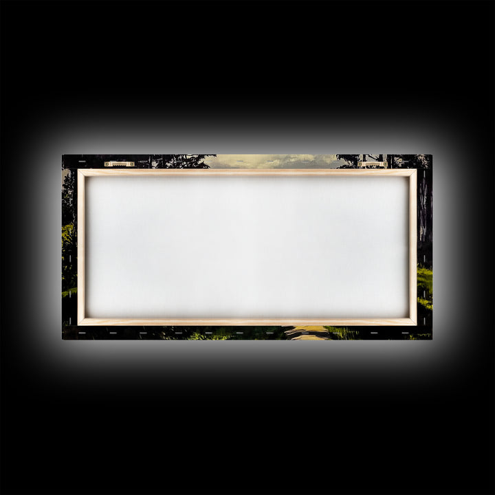 Coastal Path, Ocean View, Nature Landscape, Large Canvas Print, Beach House Painting, Framed Canvas Print, Tranquil Wall Decor