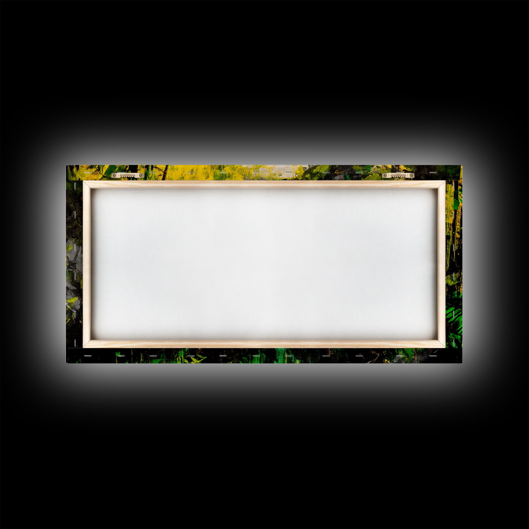 Abstract Jungle, Green Yellow, Tropical Rainforest, Canvas Print, Modern Nature Wall Art, Framed Painting, Boho Home Decor, Textured Art