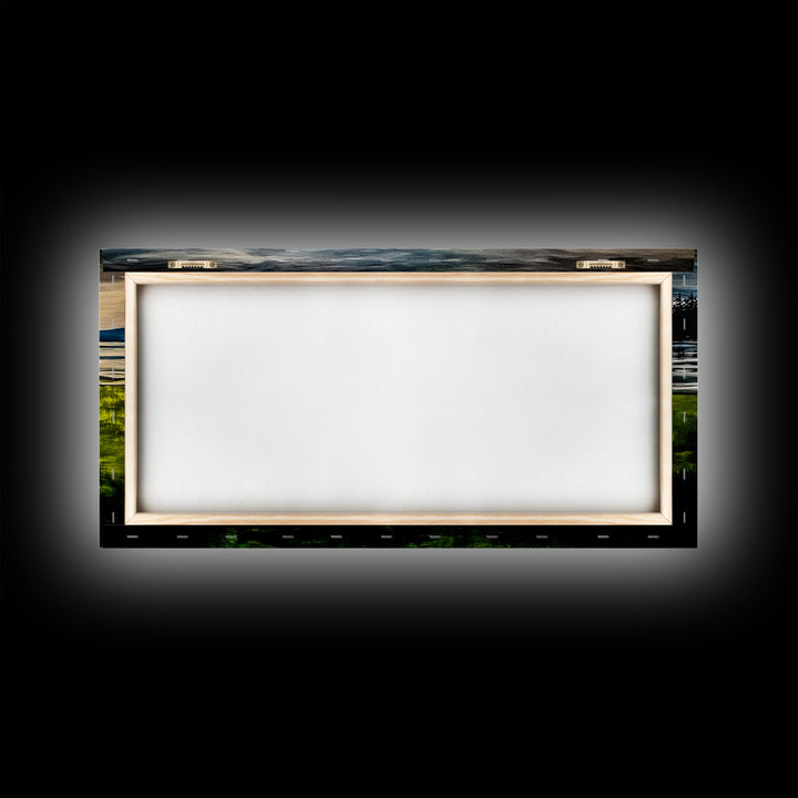 Coastal Reflection, Ocean Shore, Tranquil Seascape, Minimalist Beach Art, Nature Landscape Painting, Bedroom Wall Art, Framed Canvas Print