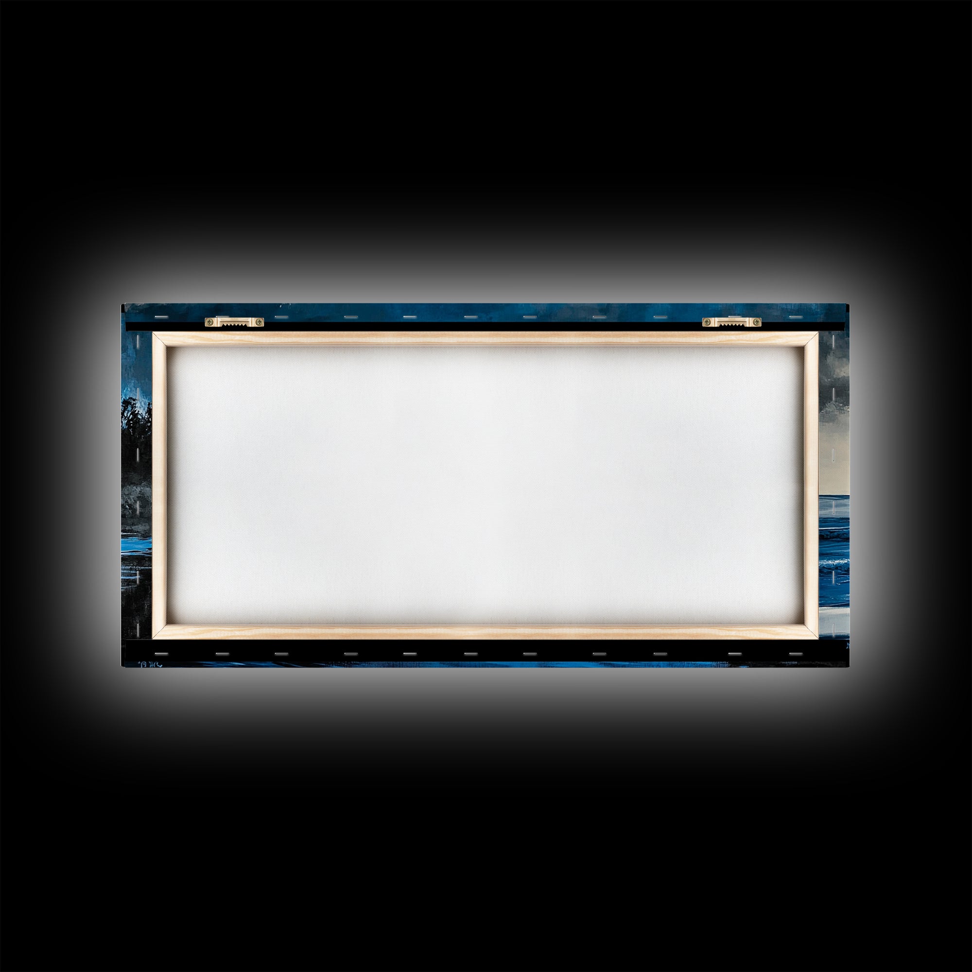 Blue Seascape, Coastal Landscape, Ocean Horizon Art, Serene Beach Painting, Nautical Wall Decor, Living Room Wall Art, Framed Canvas Print