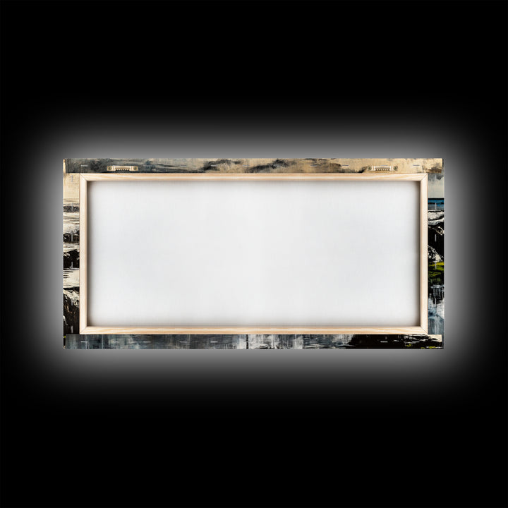 Rocky Coastline, Ocean Waves, Moody Seascape, Canvas Print, Nautical Wall Art, Monochrome Landscape, Bedroom Wall Art, Nature Aesthetic