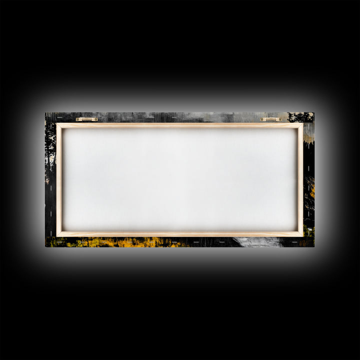 Rugged Shore, Coastal View, Autumn Landscape, Framed Canvas Print, Beach House Art, Living Room Wall Art, Minimalist Seascape Decor