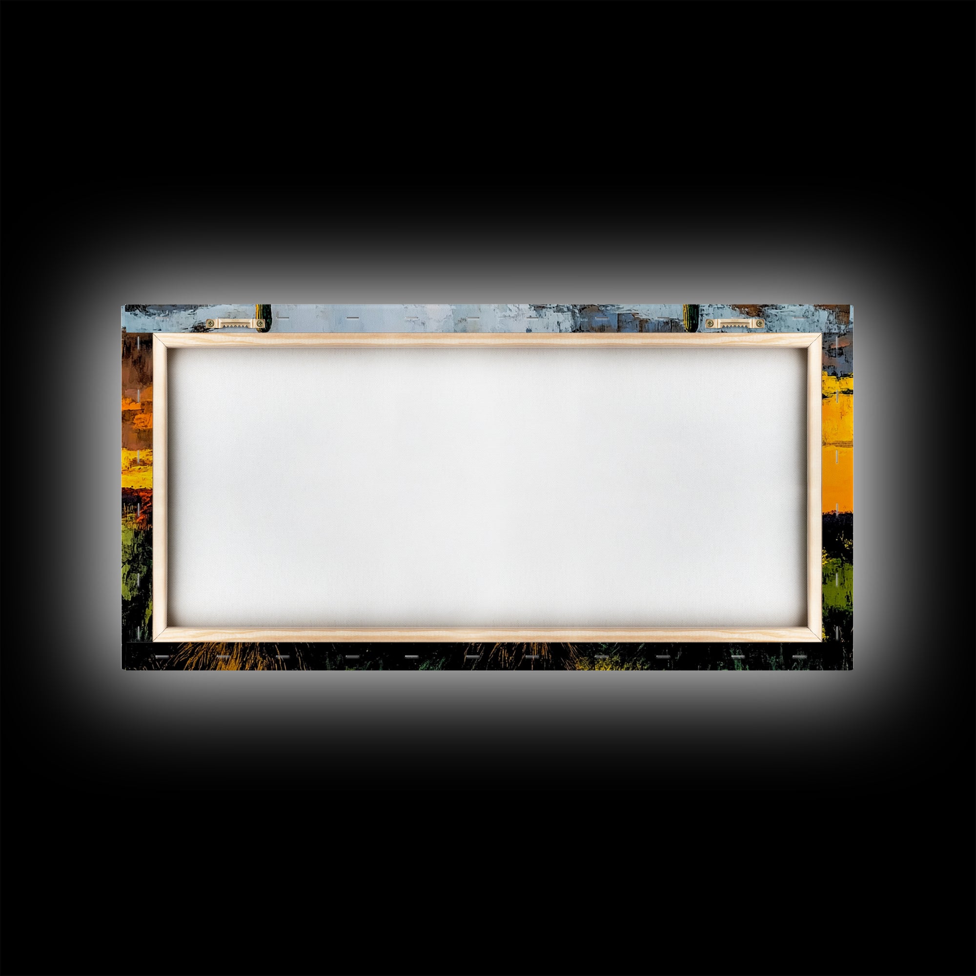 Desert Cactus, Western Sunset Art, Vibrant Landscape Canvas Print, Rustic Home Decor, Southwestern Wall Art, Office Art