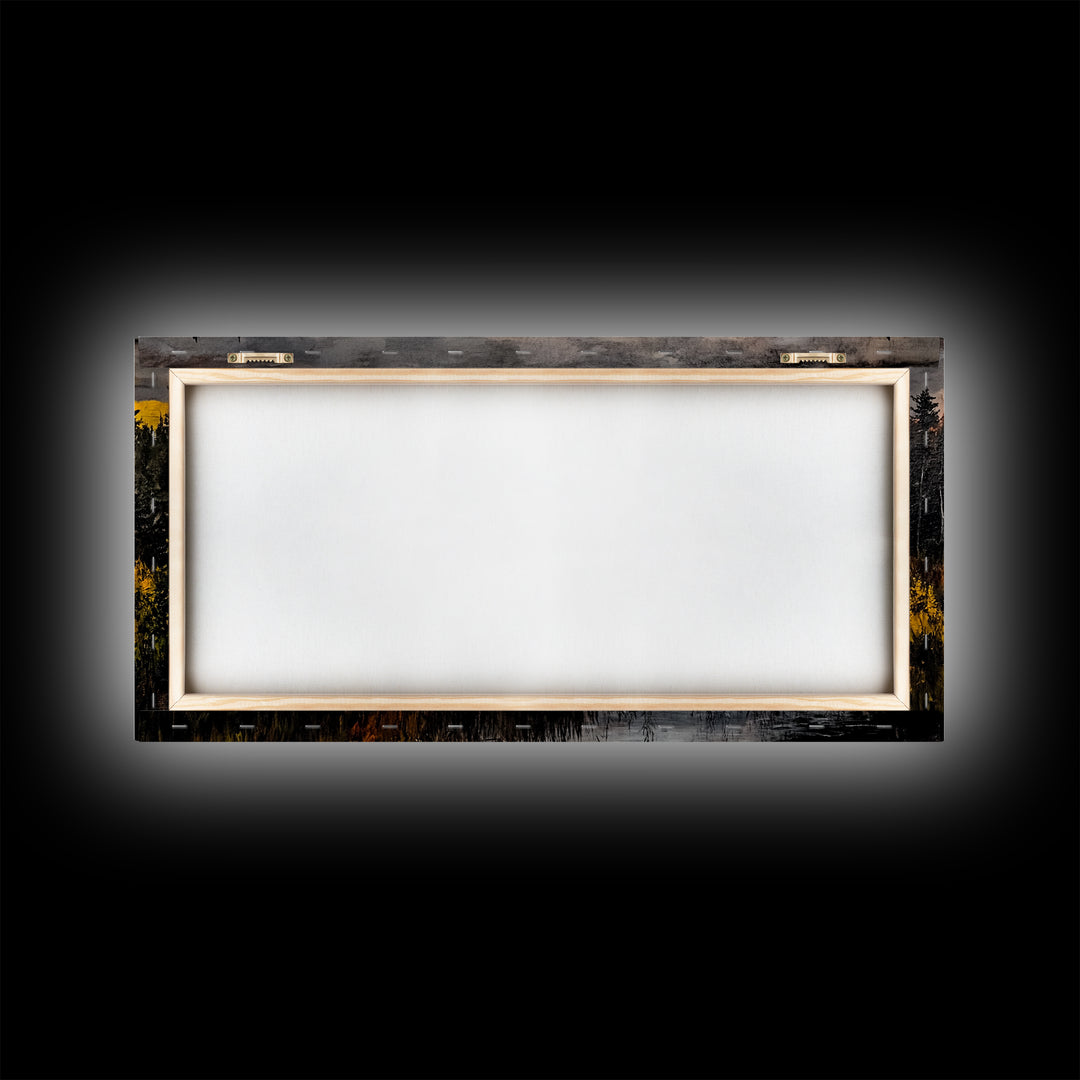 Autumn Sunset, River Landscape, Nature Art, Framed Canvas Print, Rustic Decor, Cabin Wall Art, Fall Wall Art, Living Room Art