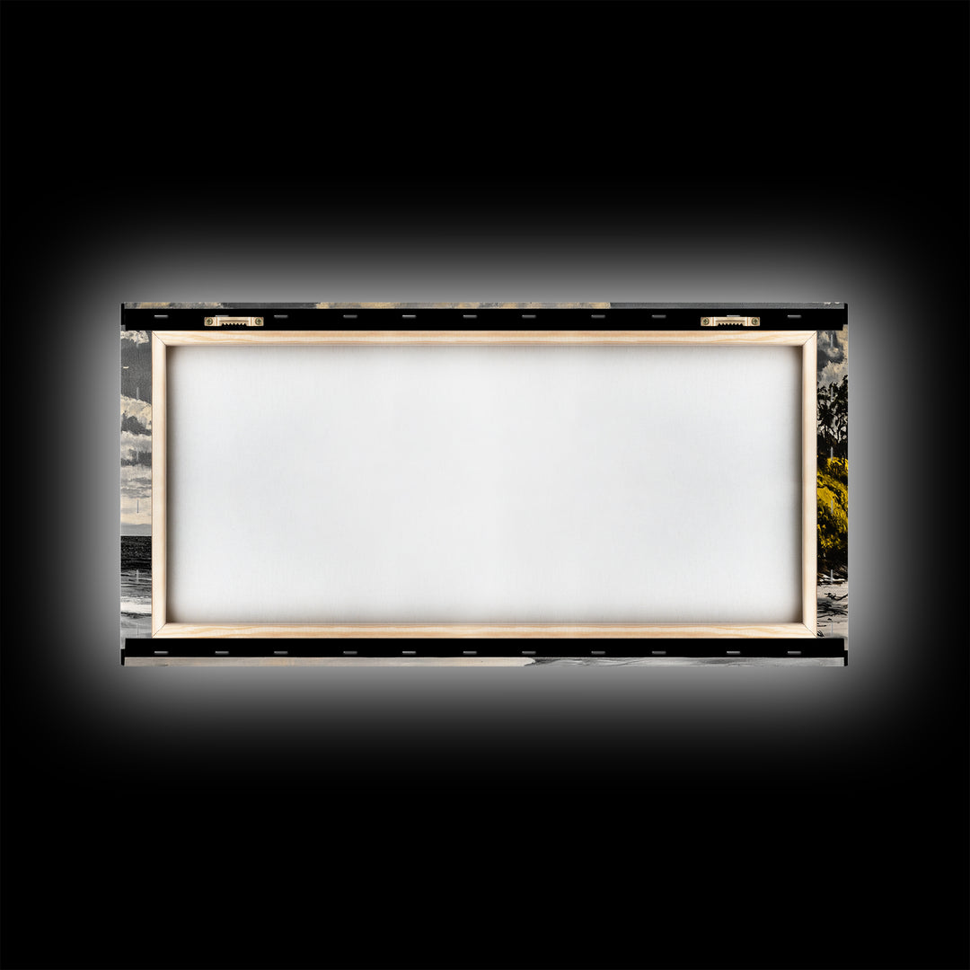 Castle Beach, Coastal Wall Art, European Landscape, Scenic Seascape, Travel Art, Historic Home Decor, Framed Canvas Print, Living Room Art