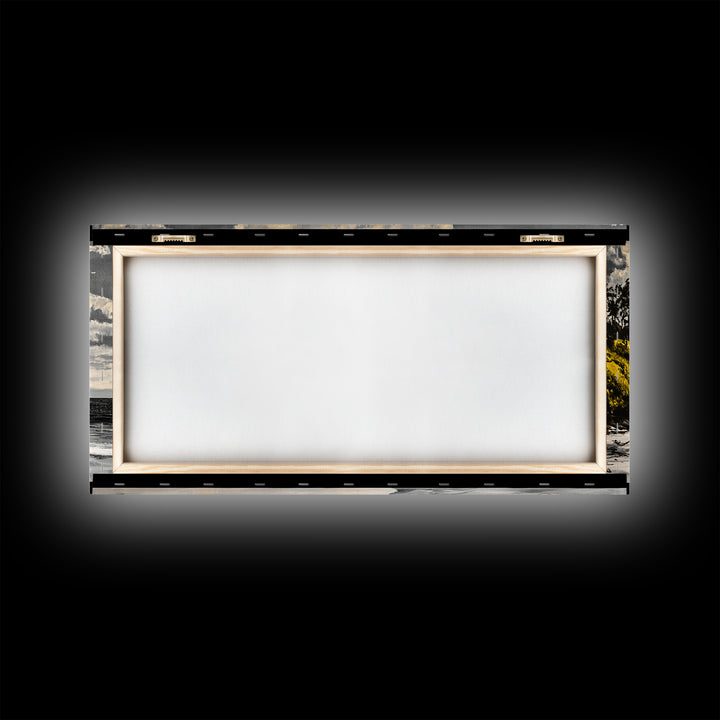 Castle Beach, Coastal Wall Art, European Landscape, Scenic Seascape, Travel Art, Historic Home Decor, Framed Canvas Print, Living Room Art