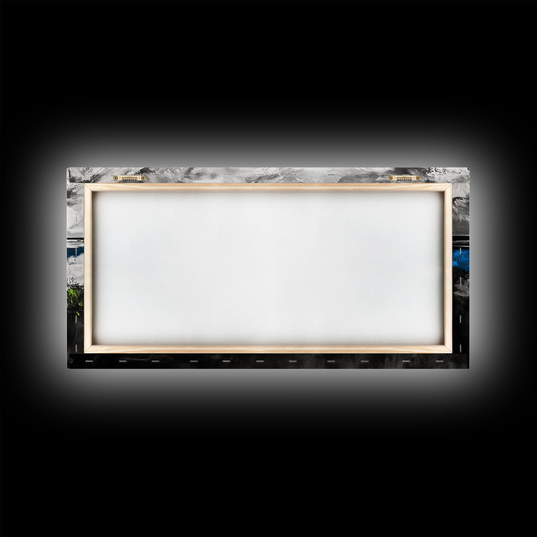 Abstract Ocean, Minimalist Seascape, Modern Coastal Wall Art, Ocean View, Nautical Home Decor, Framed Canvas Print, Beach House Art