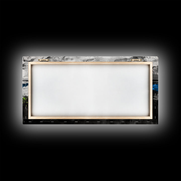 Abstract Ocean, Minimalist Seascape, Modern Coastal Wall Art, Ocean View, Nautical Home Decor, Framed Canvas Print, Beach House Art