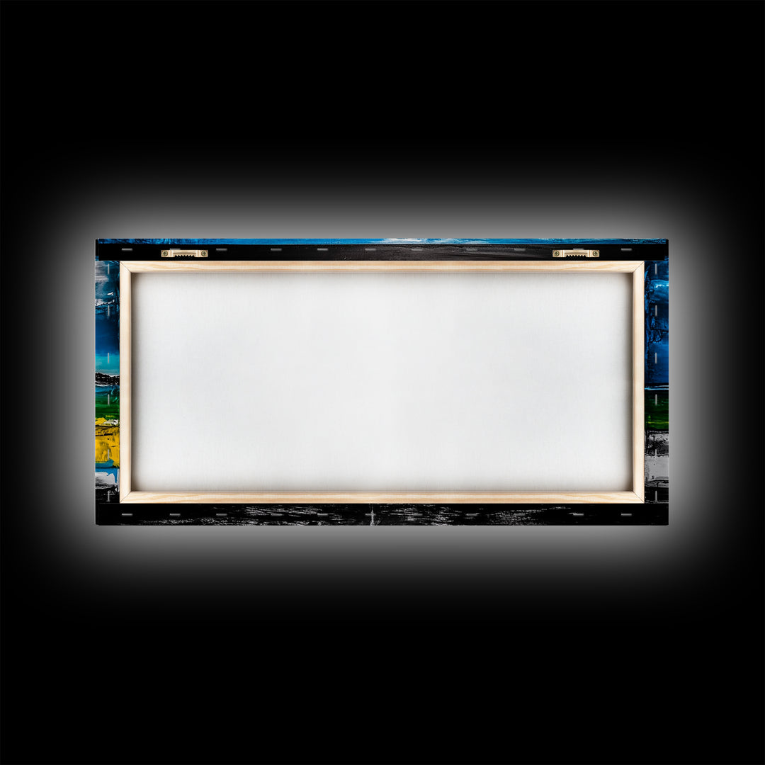 Bright Coastal, Blue and Green Ocean, Abstract Beach Art, Canvas Print, Modern Seaside Decor, Living Room Wall Art, Large Wall Art