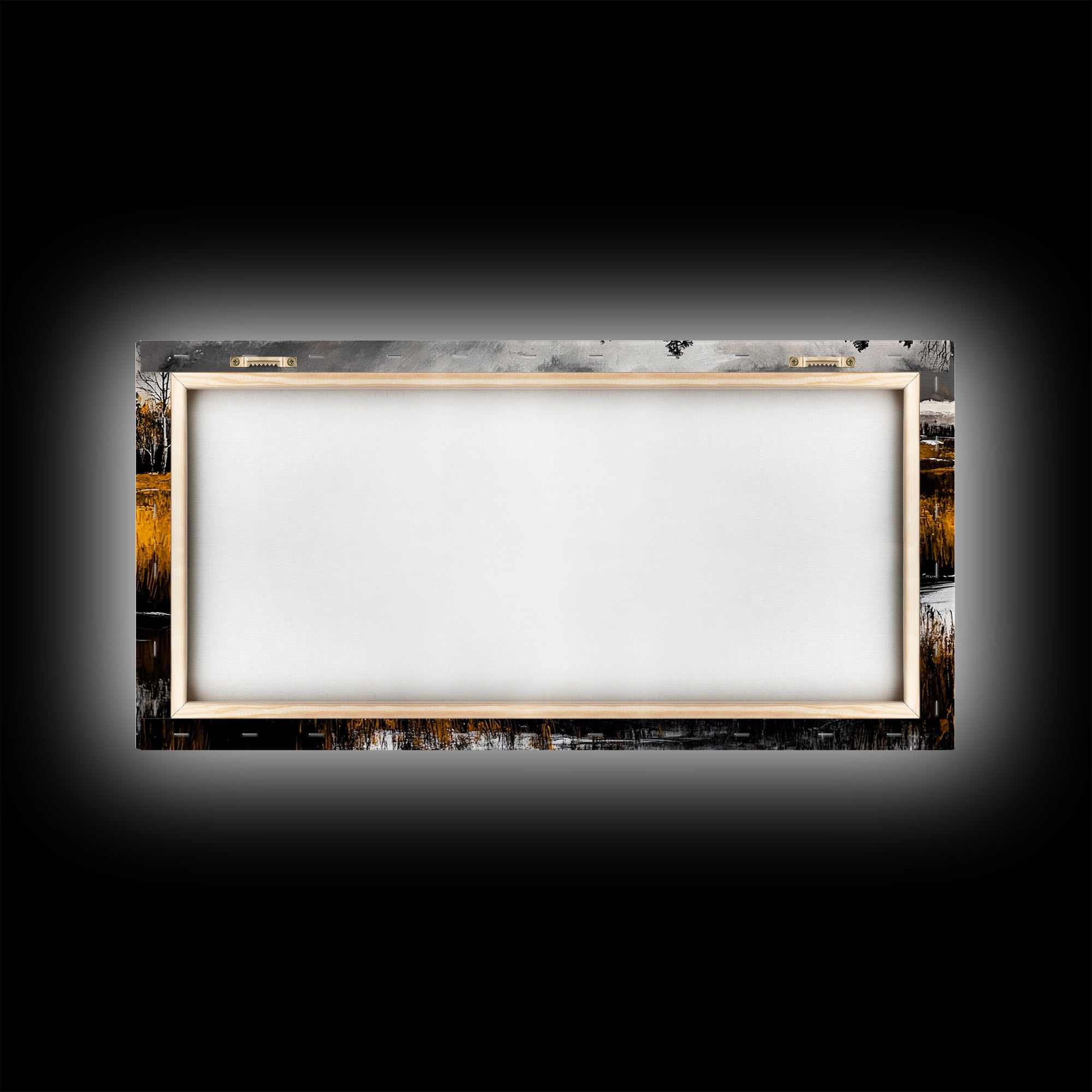 Autumn Landscape, Rustic River Scene, Golden Fields, Nature Wall Art, Farmhouse Style, Cabin Decor, Warm Tones, Framed Canvas Print