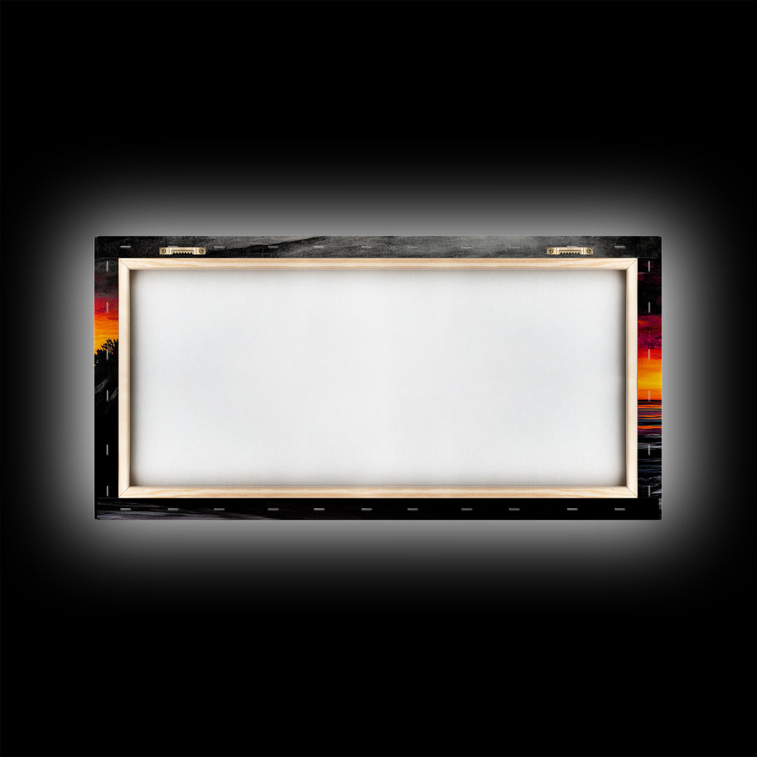 Beach Sunset, Coastal Art, Vibrant Seascape, Bold Canvas Print, Tropical Wall Art, Living Room Decor, Sunset Painting, Abstract Art