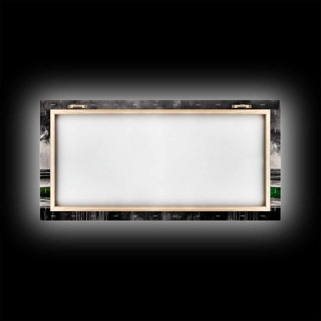 Green Wave, Stormy Ocean, Surreal Seascape, Canvas Print, Nautical Wall Art, Bathroom Wall Art, Contemporary Art Decor