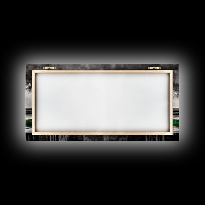 Green Wave, Stormy Ocean, Surreal Seascape, Canvas Print, Nautical Wall Art, Bathroom Wall Art, Contemporary Art Decor