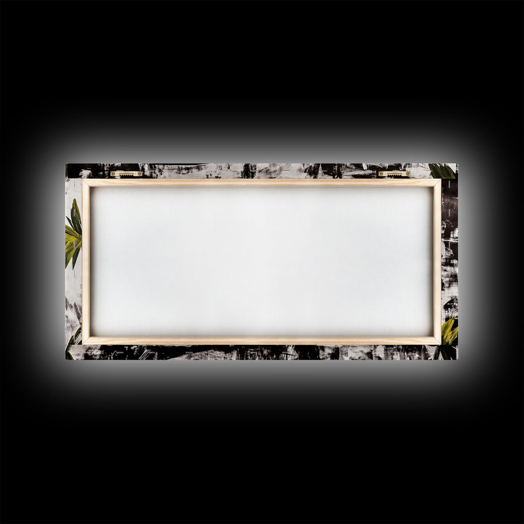 Monochrome Face Art, Edgy Black White Painting, Street Art Print, Urban Loft Decor, Framed Canvas Print, Unique Statement Piece