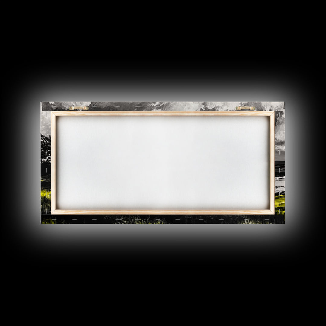 Coastal Landscape, Ocean View, Sunset Wall Art, Seaside Decor, Modern Seascape, Framed Canvas Print, Living Room Wall Art, Beach Painting