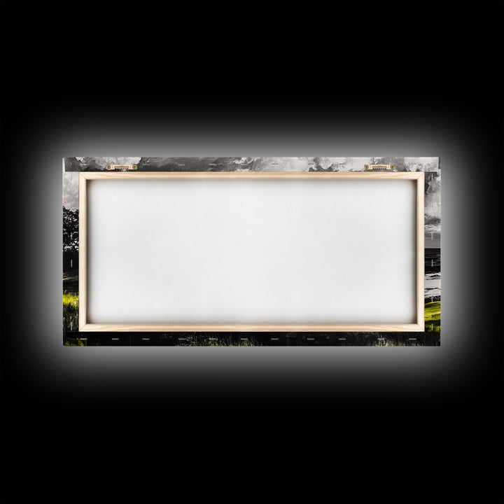 Coastal Landscape, Ocean View, Sunset Wall Art, Seaside Decor, Modern Seascape, Framed Canvas Print, Living Room Wall Art, Beach Painting