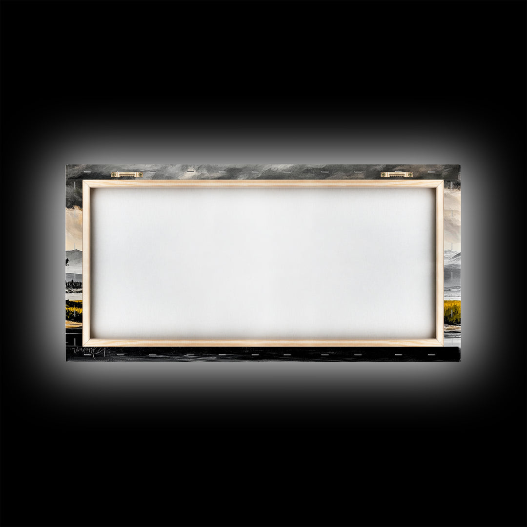 Aspen Trees, Mountain View, Nature Landscape, Rustic Home Decor, Autumn Wall Art, Framed Canvas Print, Cabin Wall Art, Modern Tree Painting