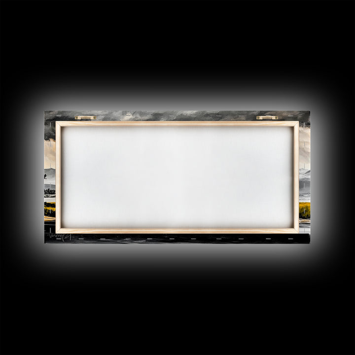 Aspen Trees, Mountain View, Nature Landscape, Rustic Home Decor, Autumn Wall Art, Framed Canvas Print, Cabin Wall Art, Modern Tree Painting