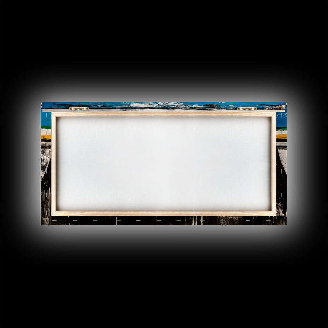 Abstract Boat, Coastal Wall Art, Nautical Decor, Large Canvas Print, Beach House Art, Modern Art, Living Room Wall Art, Blue Art