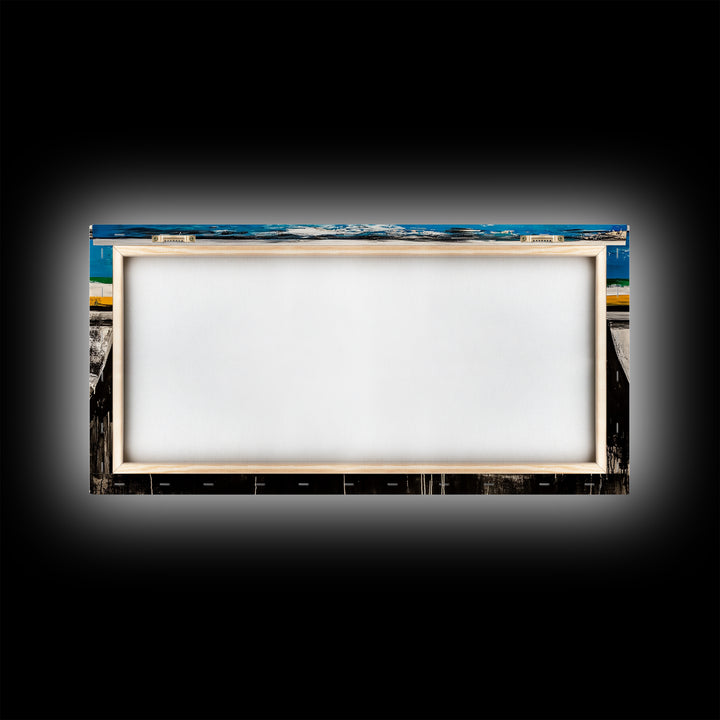 Abstract Boat, Coastal Wall Art, Nautical Decor, Large Canvas Print, Beach House Art, Modern Art, Living Room Wall Art, Blue Art