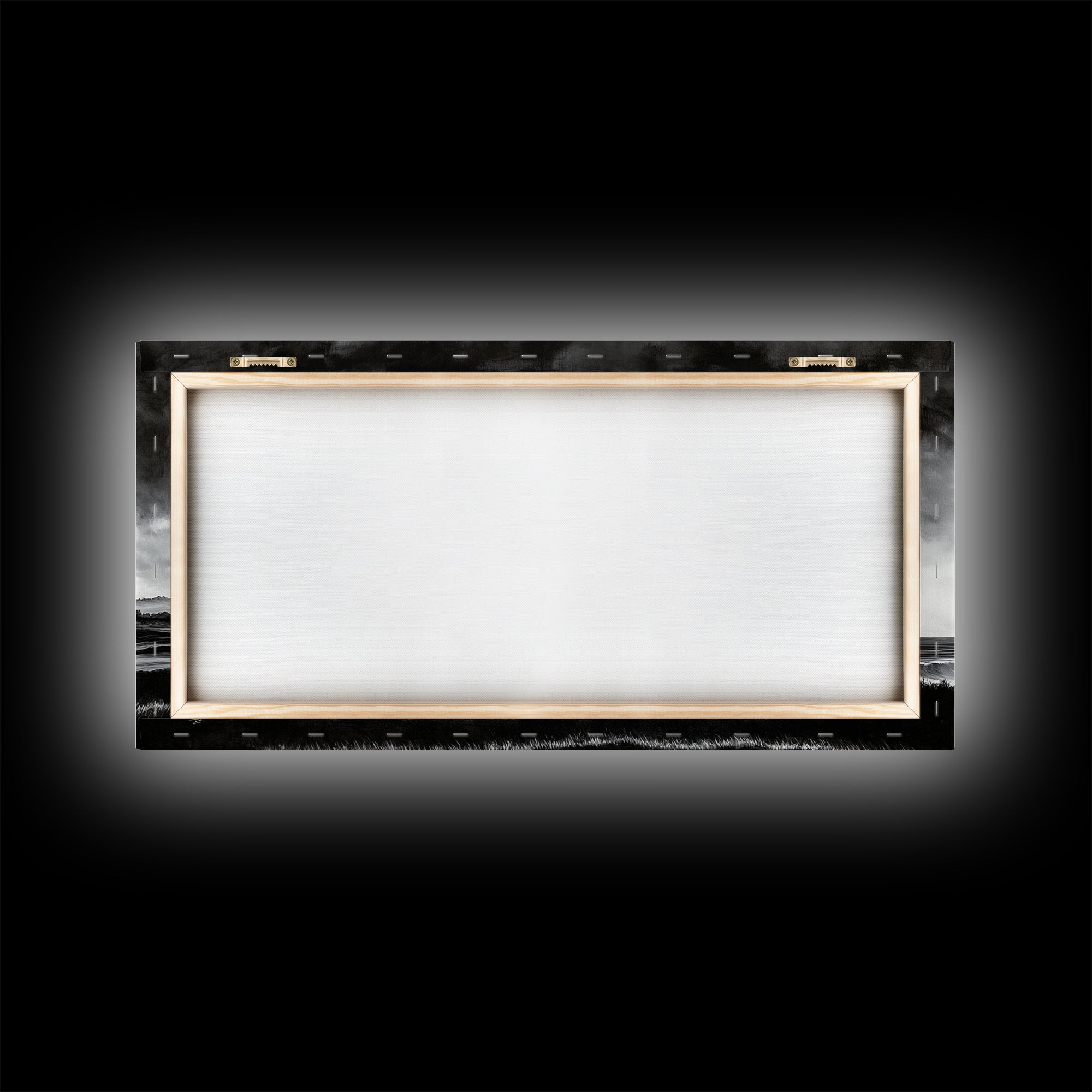 Black and White Beach, Moody Sky, Stormy Waves, Framed Canvas Print, Minimalist Wall Art, Modern Home Decor, Nautical Landscape